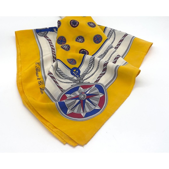 Vintage E Braun & Co. Wien Scarf with Nautical Theme - Picture 8 of 9